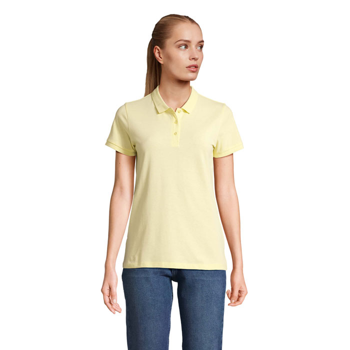 Polo femme coton bio publicitaire 170g - PLANET Jaune clair